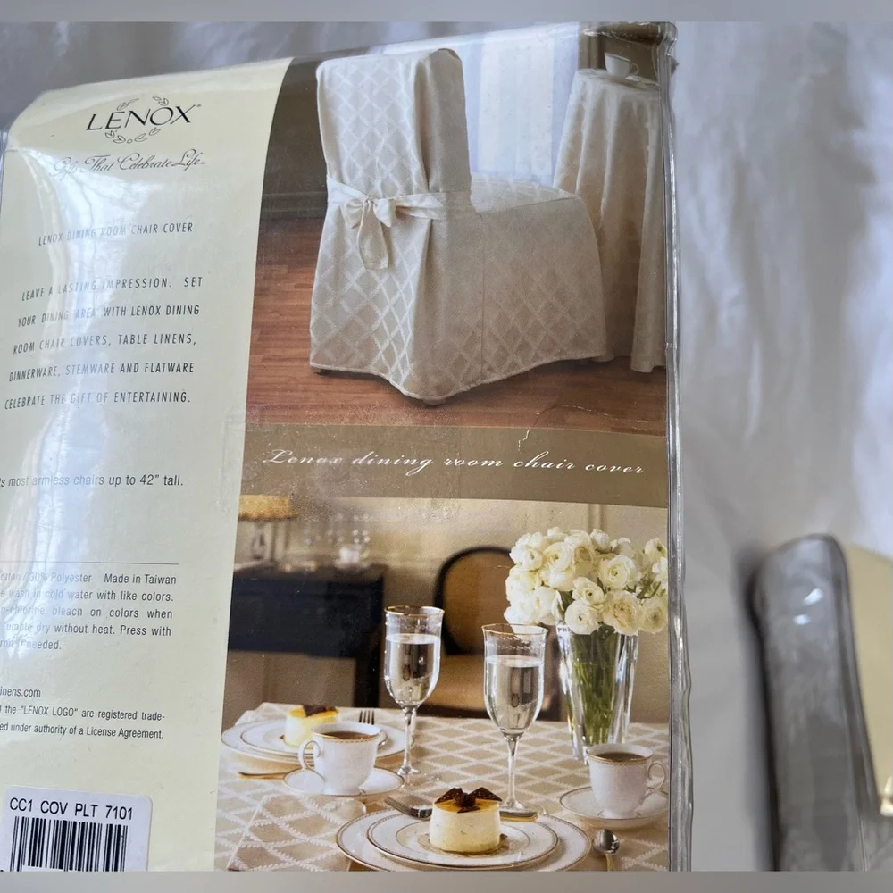 Lenox | Lot 2 | Platinum Laurel Leaf Dining Room Chair Covers | Universal 42”